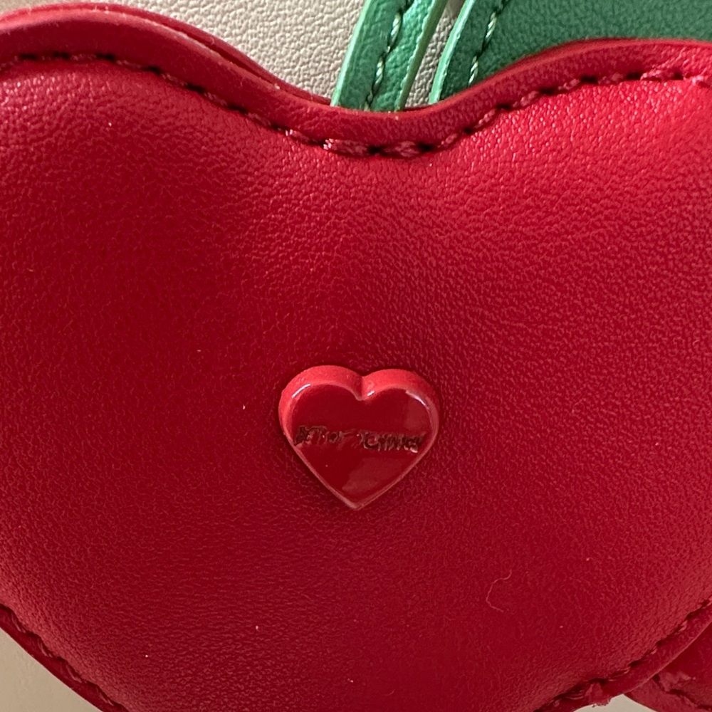 Betsy Johnson Cherry Embellished Cream and Red Handbag with Shoulder strap - Picture 6 of 15
